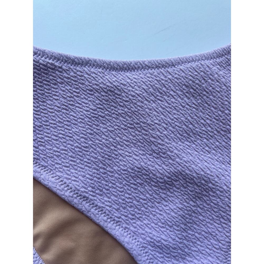 5/$25 J. Crew Textured Curved-Waist Cheeky Bikini Bottoms Lavender XL New - Picture 2 of 6
